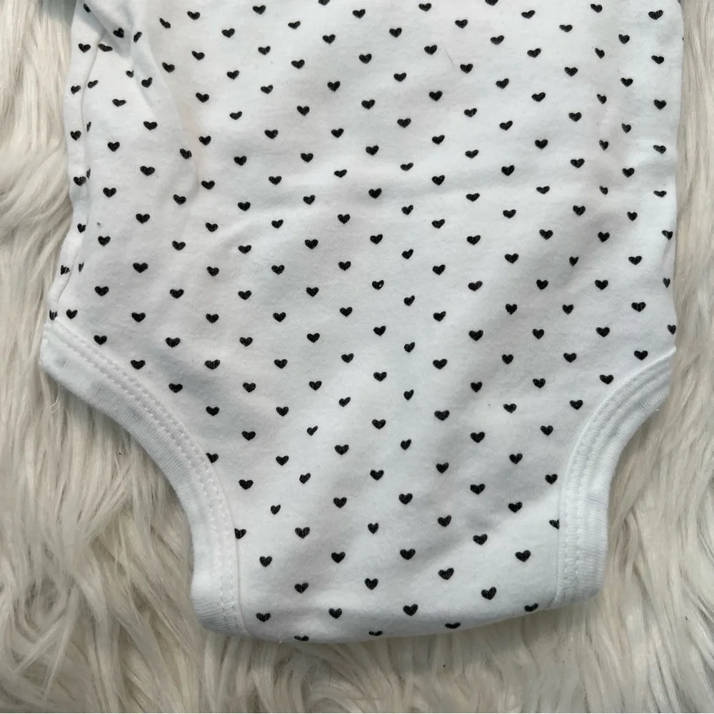 HRX Bodysuit White Black Hearts